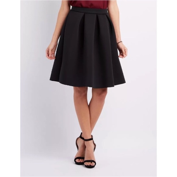 Trendy Pleated Zip Up A Line Flared Midi Skirt - Picture 5 of 5